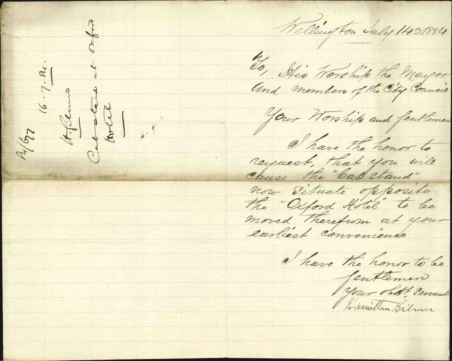 Cabstand at Oxford Hotel - H Gilmer