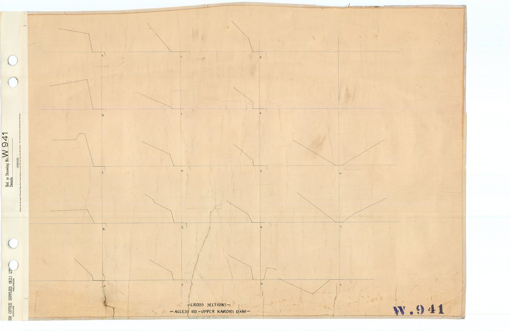 Access Road, Upper Karori Dam, Cross Sections