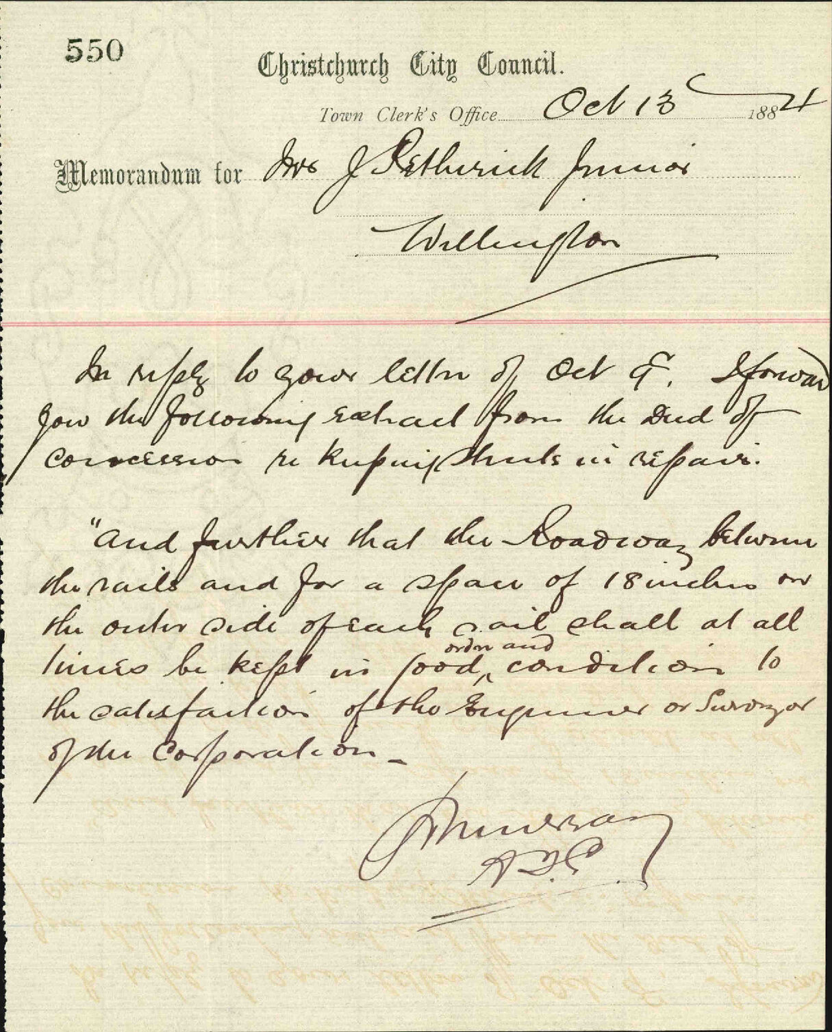 Extract from deed of concession regarding keeping streets in repair - Christchurch City Council