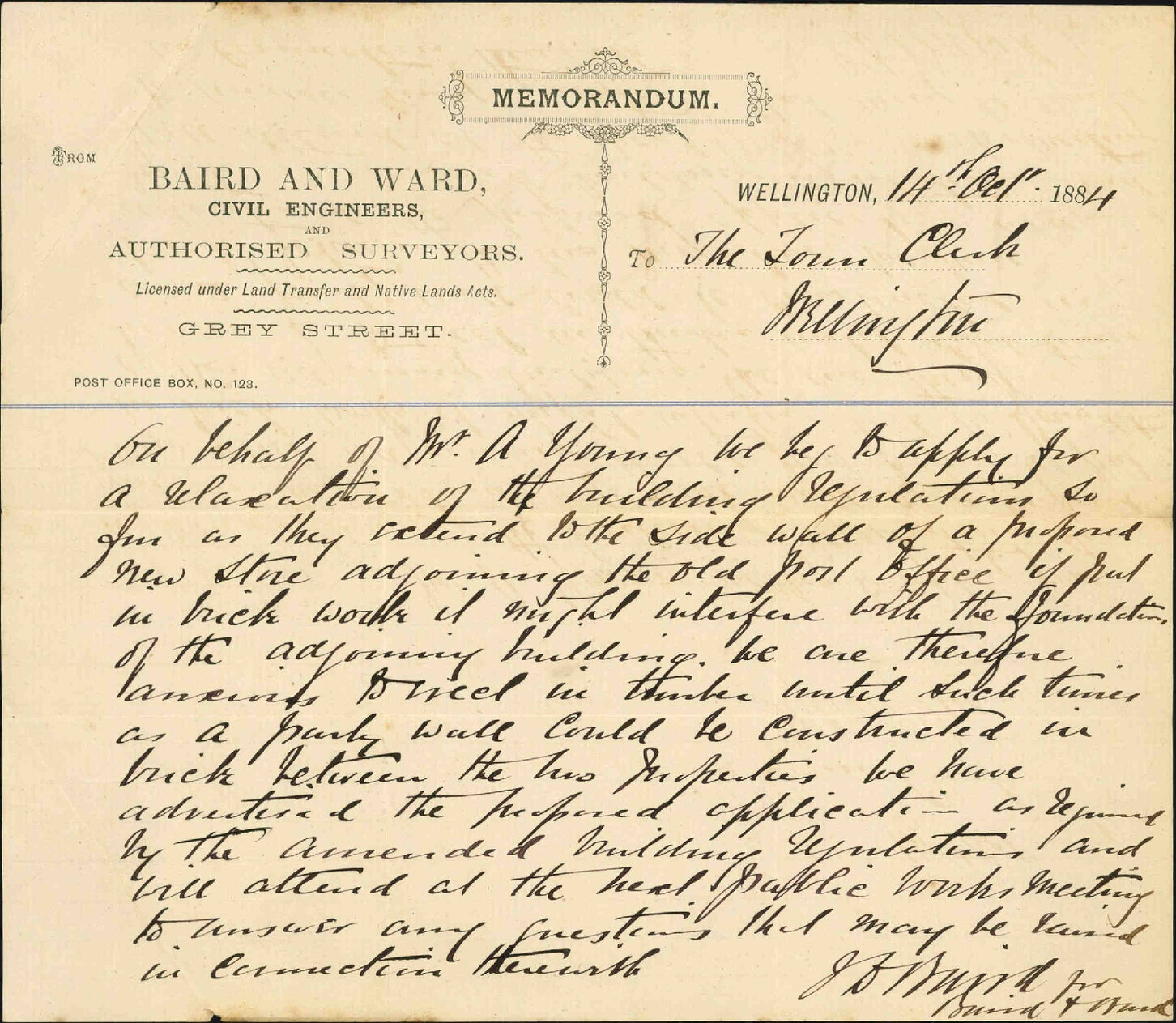 Application for relaxation of building regulations - Baird &amp; Ward