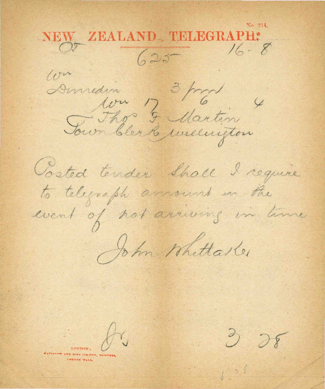 Te Aro reclamation contract - John Whittaker