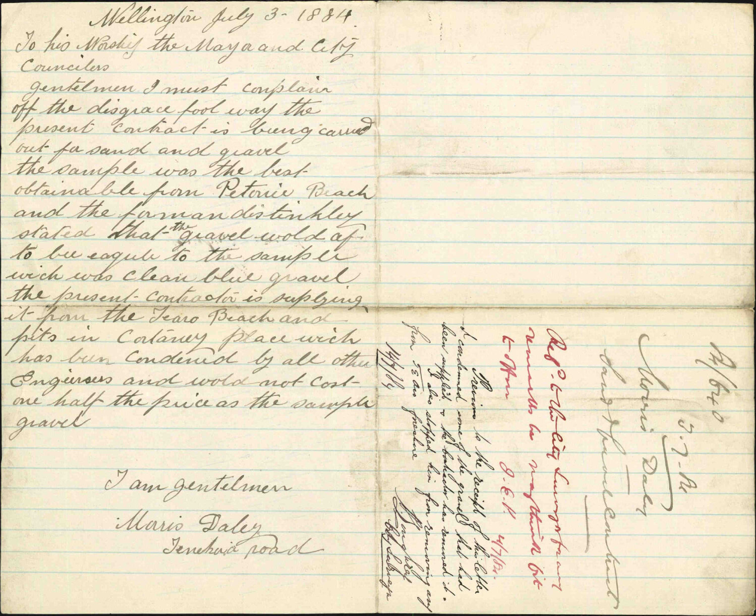 Sand and gravel contract - Morris Daley