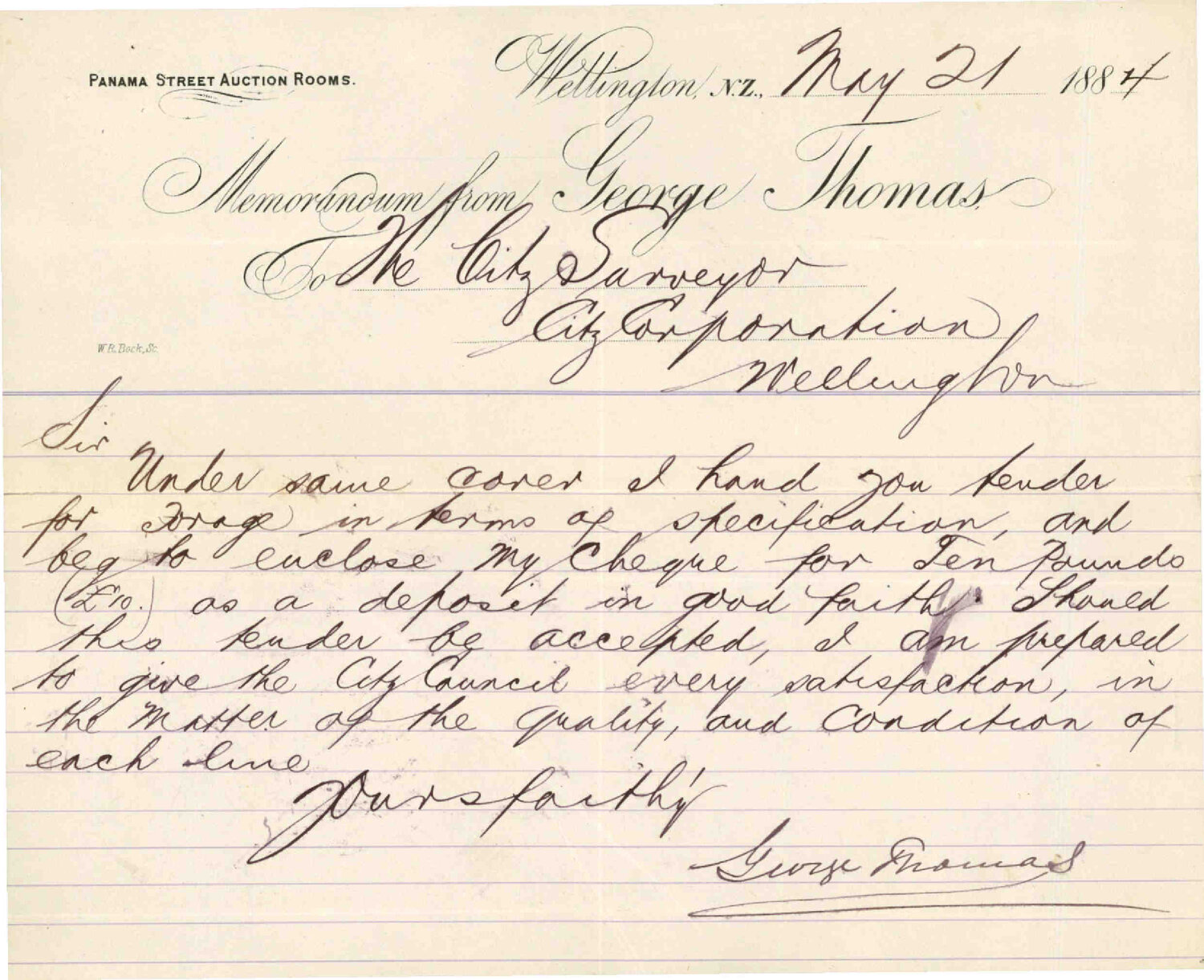 With tender for forage - George Thomas [Panama Street Auction Rooms]