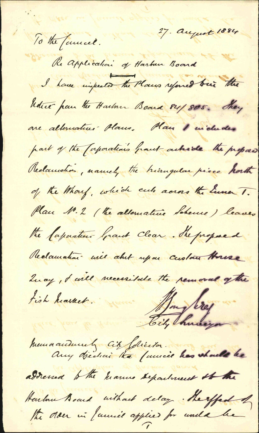 Notice from Harbour Board (no. 805) - City Solicitor