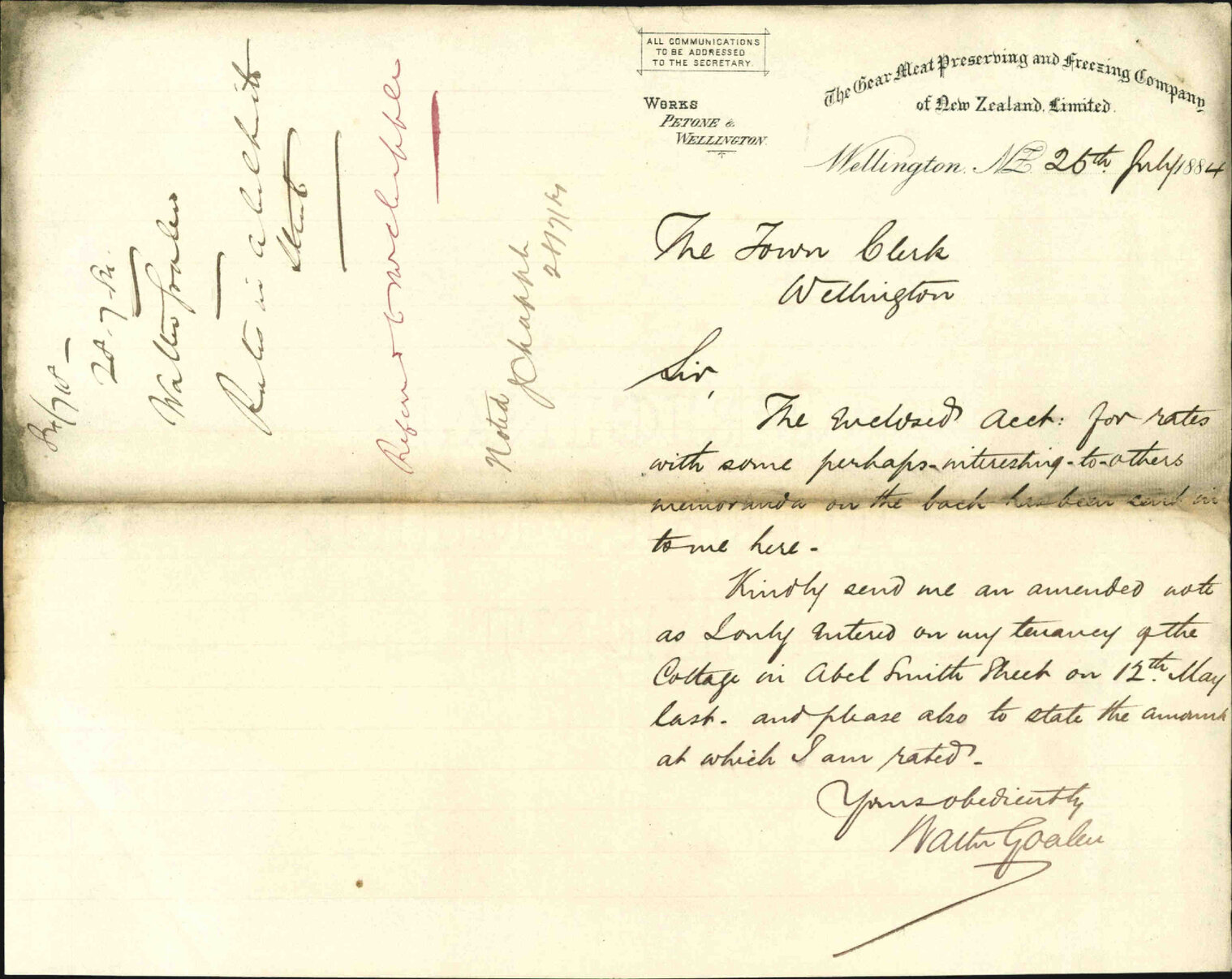 Rates in Abel Smith Street - Walter Goalen
