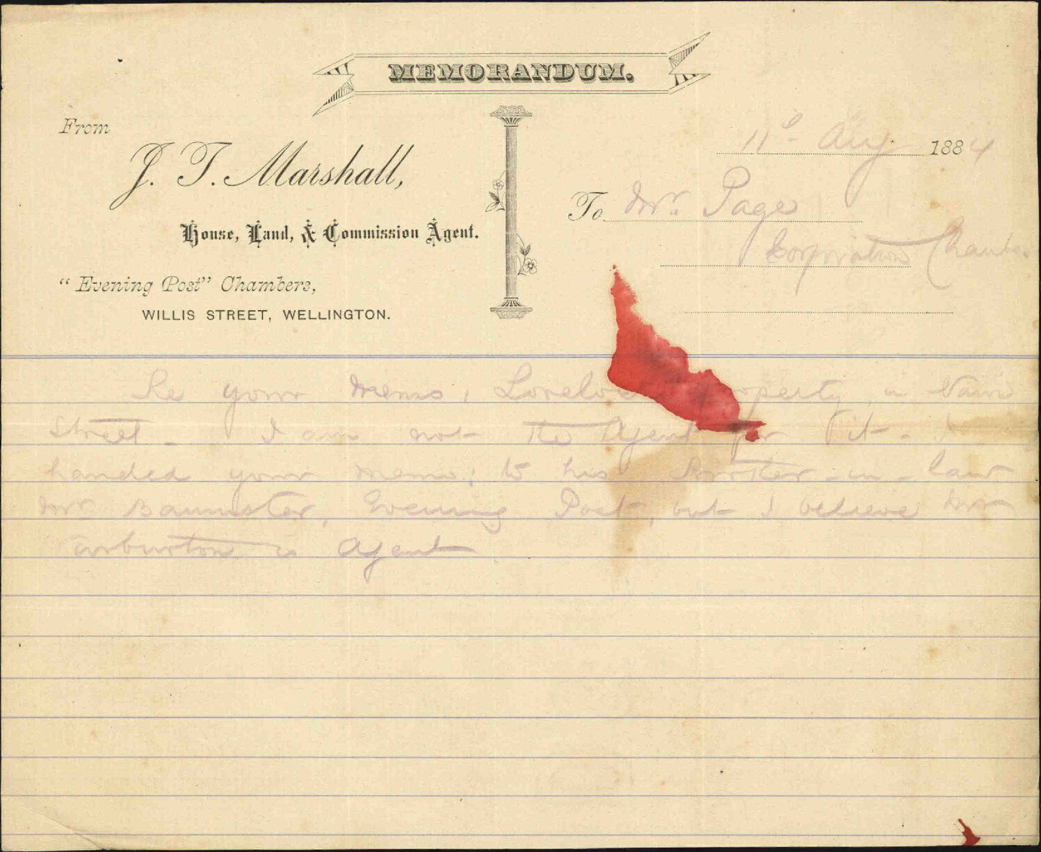 Notice to remove fence in Nairn Street - J T Marshall
