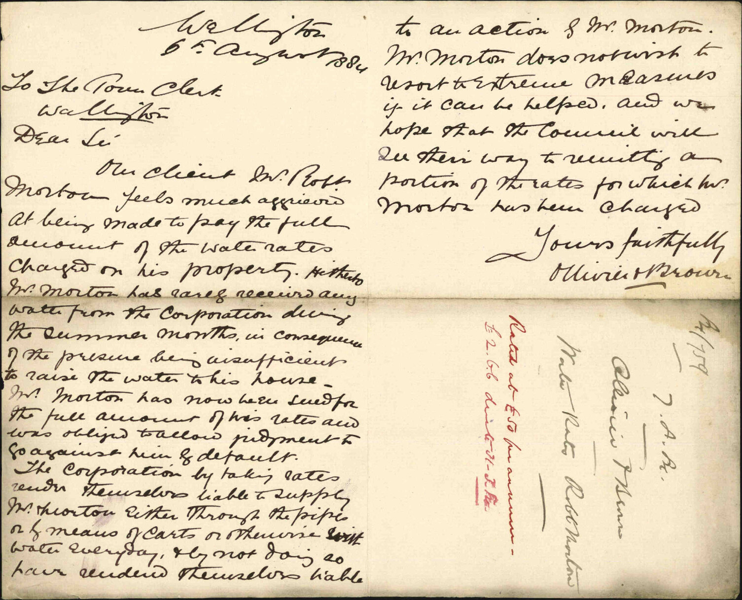 Water Rates, Robert Morton - Olivier &amp; Brown