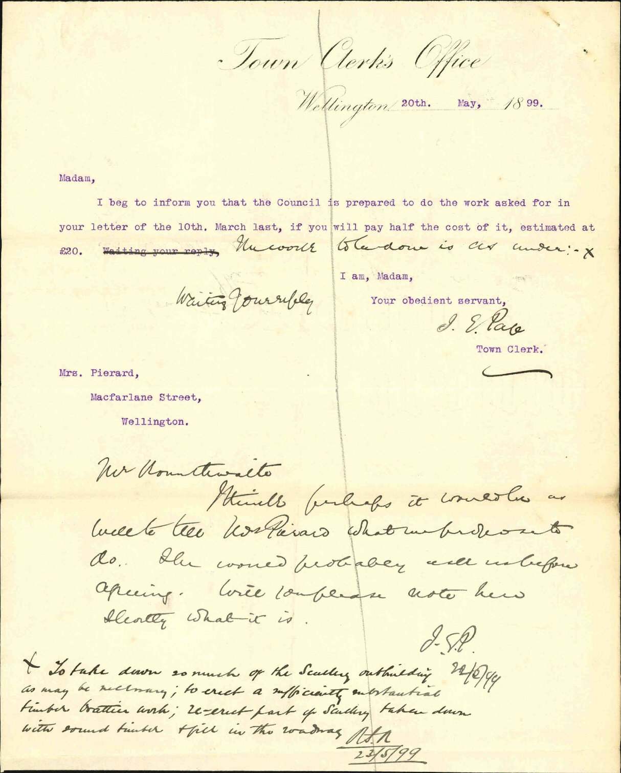 Bank of earth at her property - Mrs Pierard