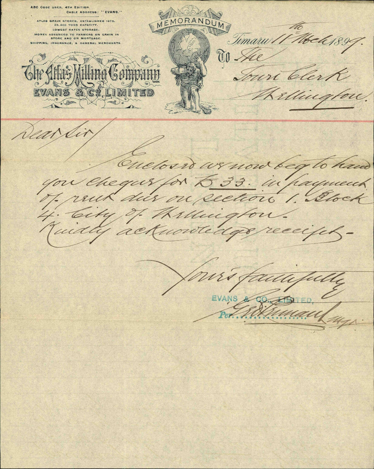 With cheque for rent - Ecans and Company