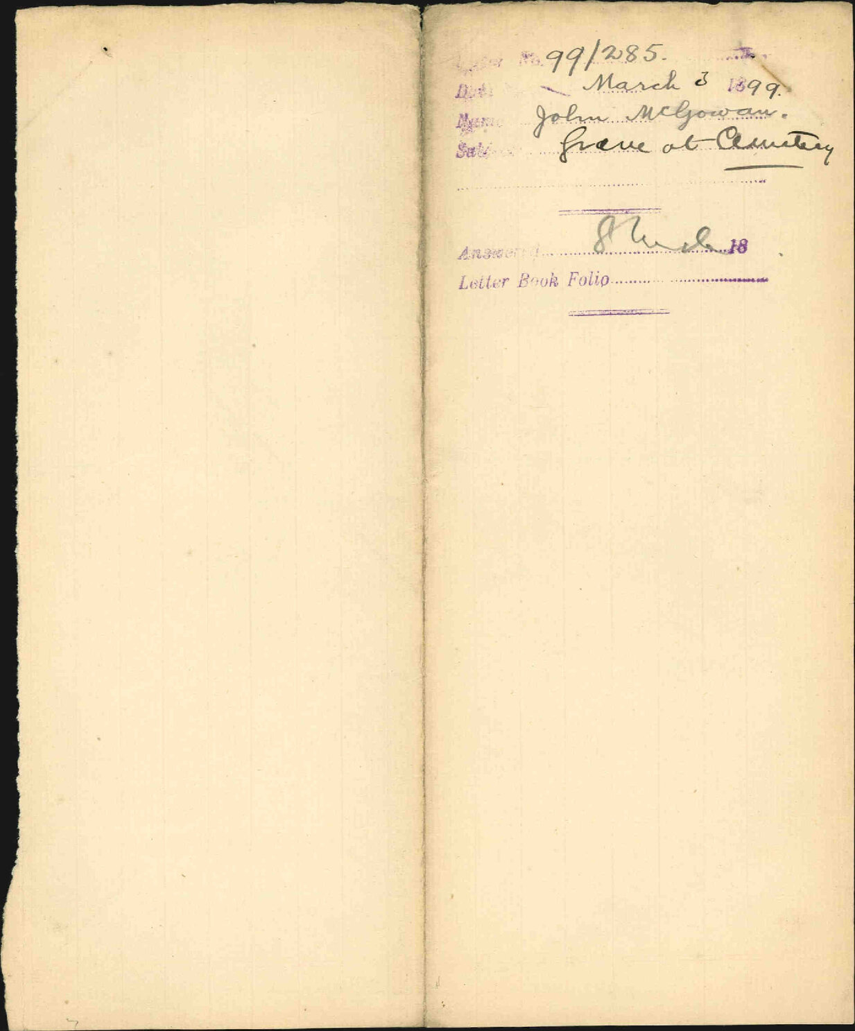 Grave at Cemetery - John McGowan