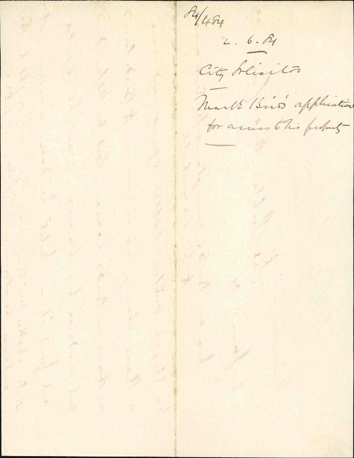 Marks Bird's application for access to his property - City Solicitor