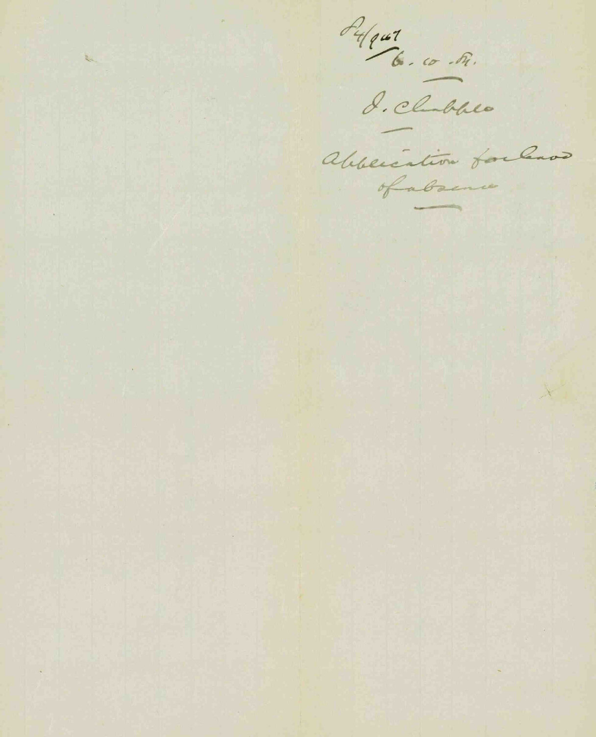 Application for leave of absence - J Chapple