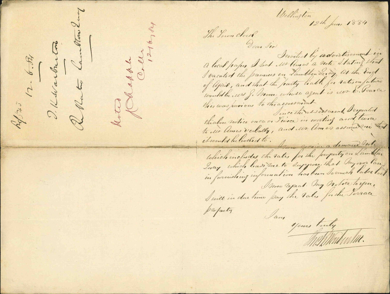 Rates, Lambton Quay - T K Warburton