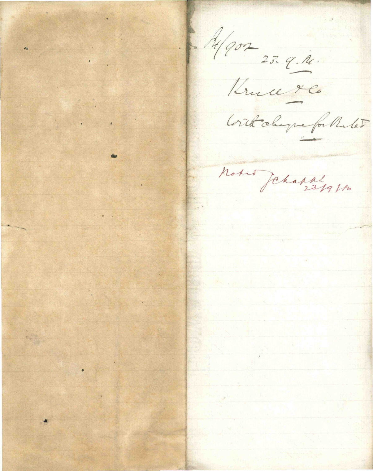 With Cheque for rates - Krull &amp; Co