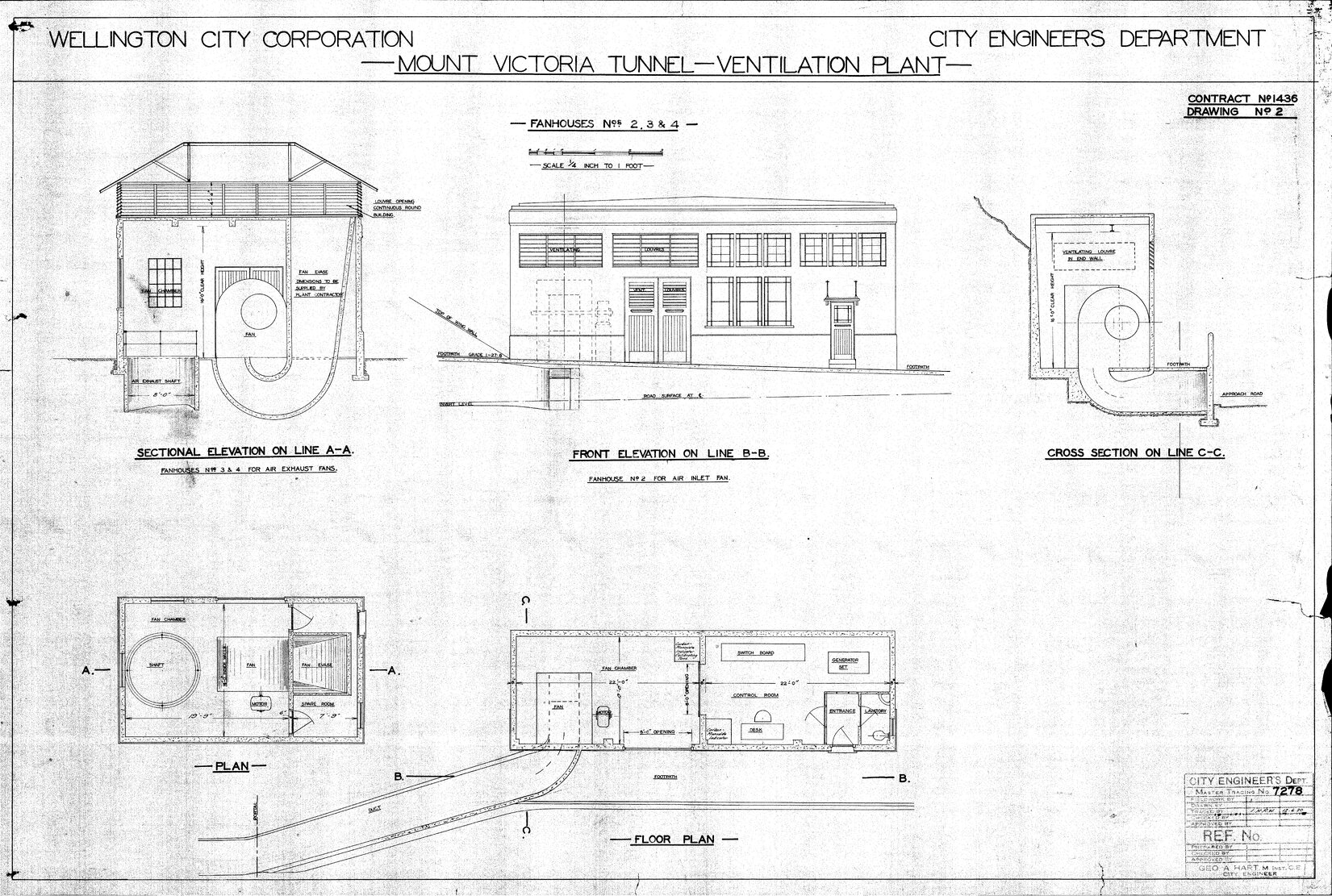 Mount Victoria Tunnel, ventilation plant, sheet 2, fan houses 2, 3, 4