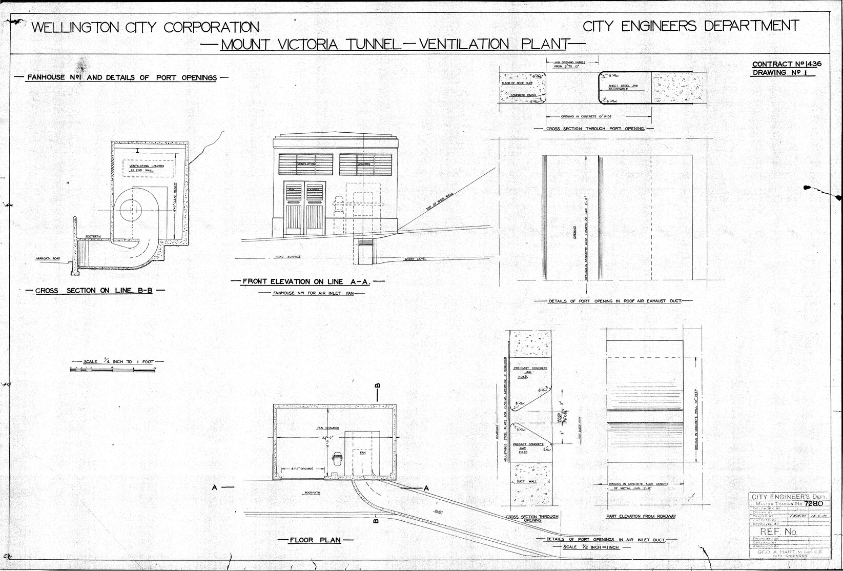 Mount Victoria Tunnel, ventilation plant, sheet 1, fan house 1