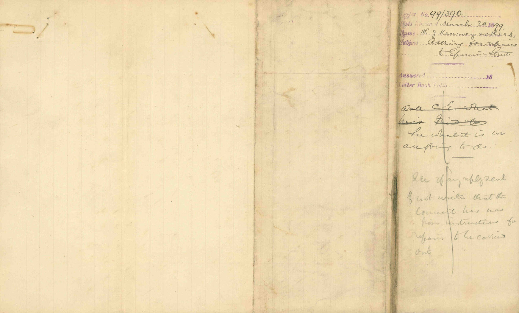 Asking for repairs to Epuni Street [Hōniana Te Puni Street] - H J Kearney and others