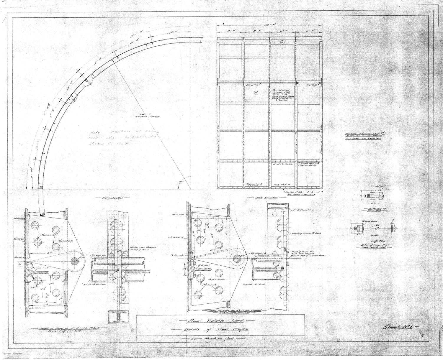 Mount Victoria Tunnel, detail of steel profile