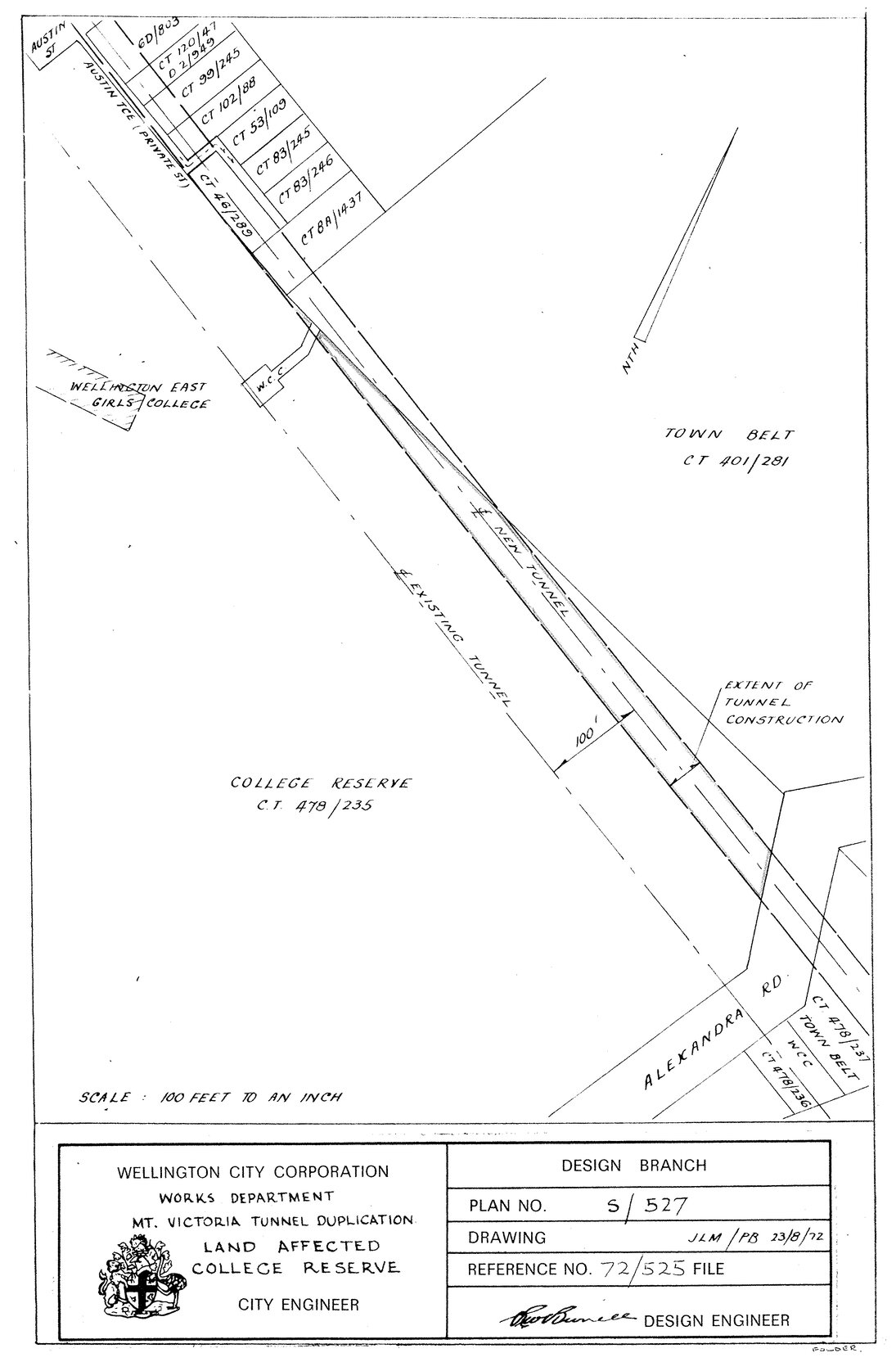 Mount Victoria Tunnel duplication, land affected, College Reserve