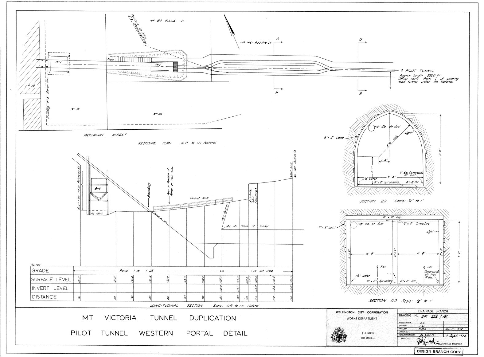 Mount Victoria Tunnel duplication, pilot tunnel, western portal detail