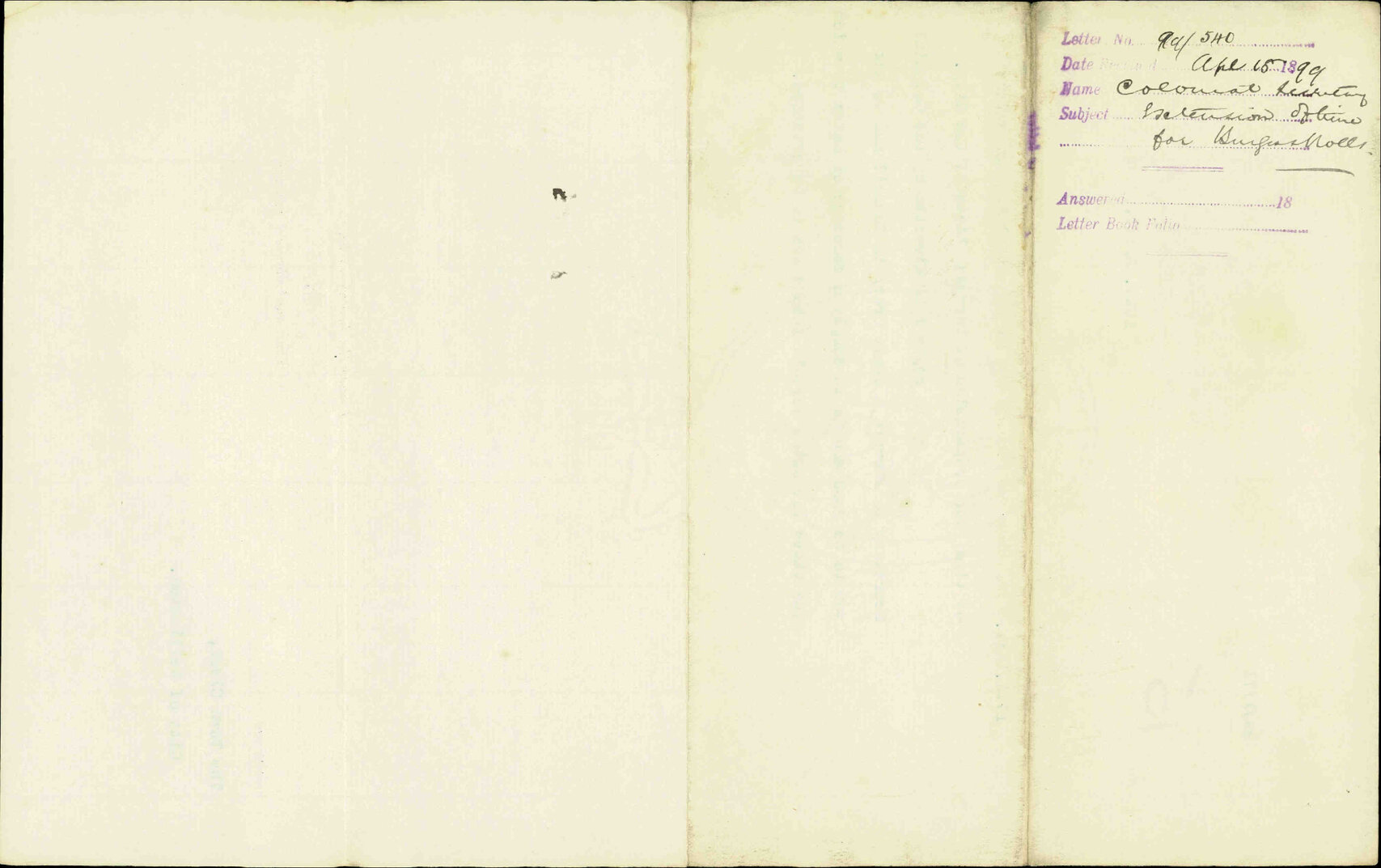 Extension of time for Burgess Roll - Colonial Secretary