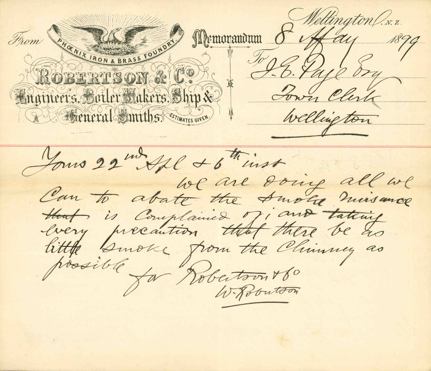 Smoke nuisance - Robertson and Company