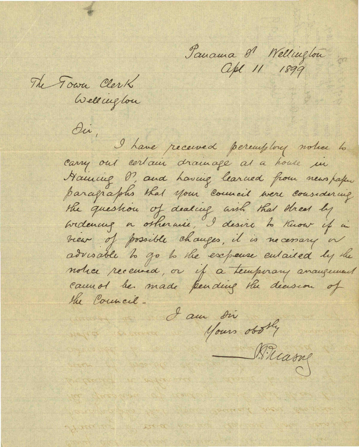 Drainage at his property, Haining Street - A P Mason