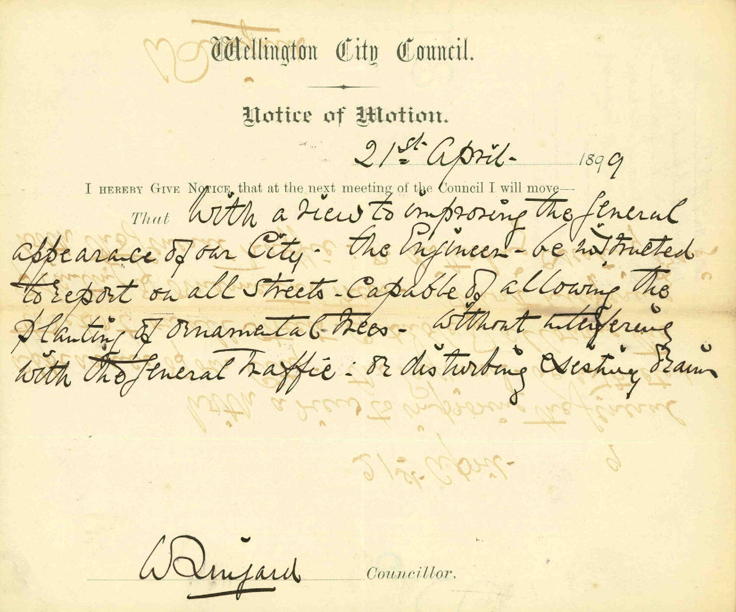 Notice of motion regarding street planting - Councillor Lingard