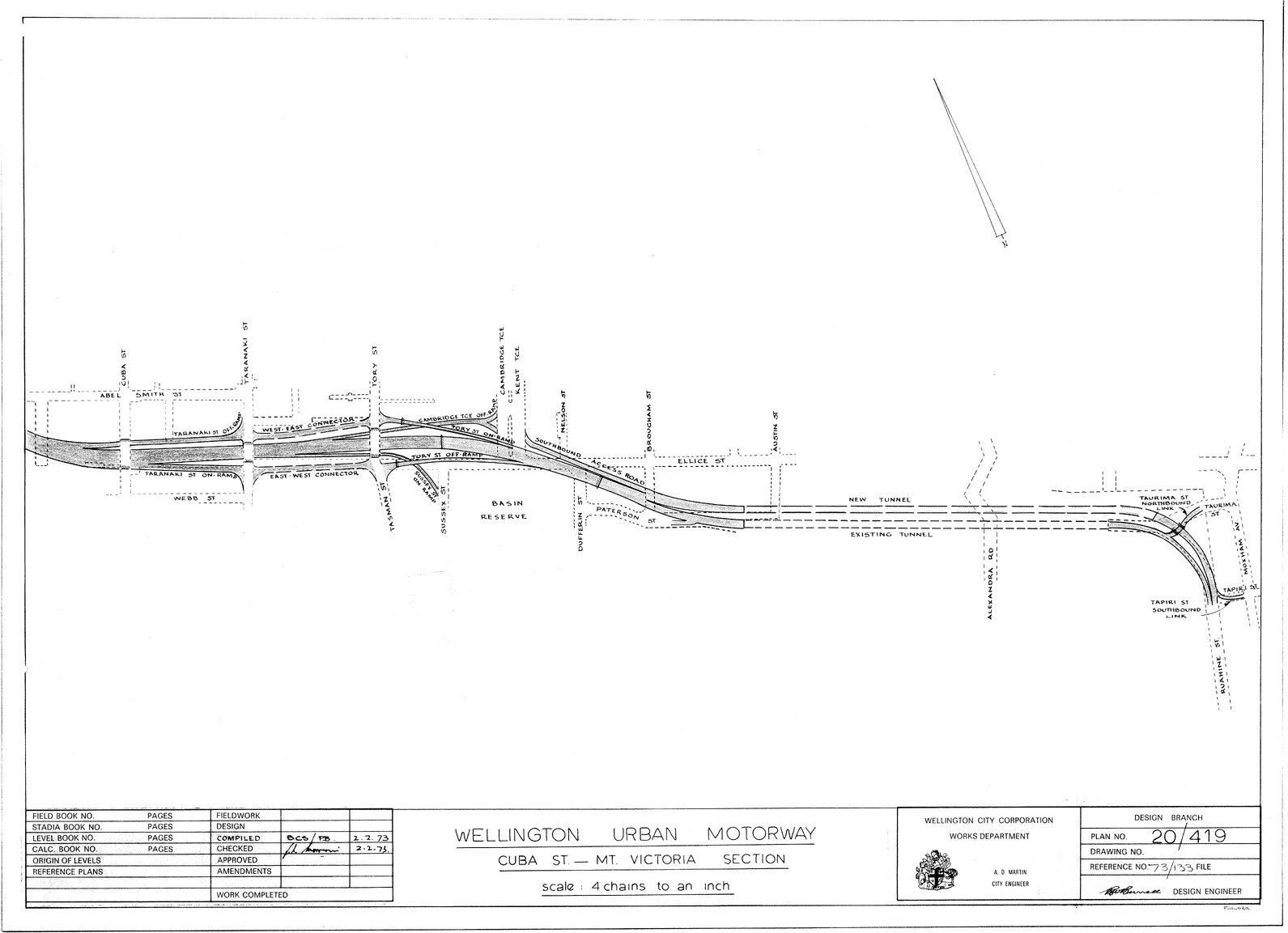 Wellington Urban Motorway, Cuba Street to Mount Victoria section