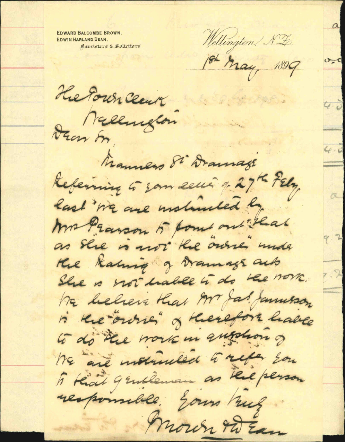 Drainage at Pearson's property, Manners Street - Brown and Dean