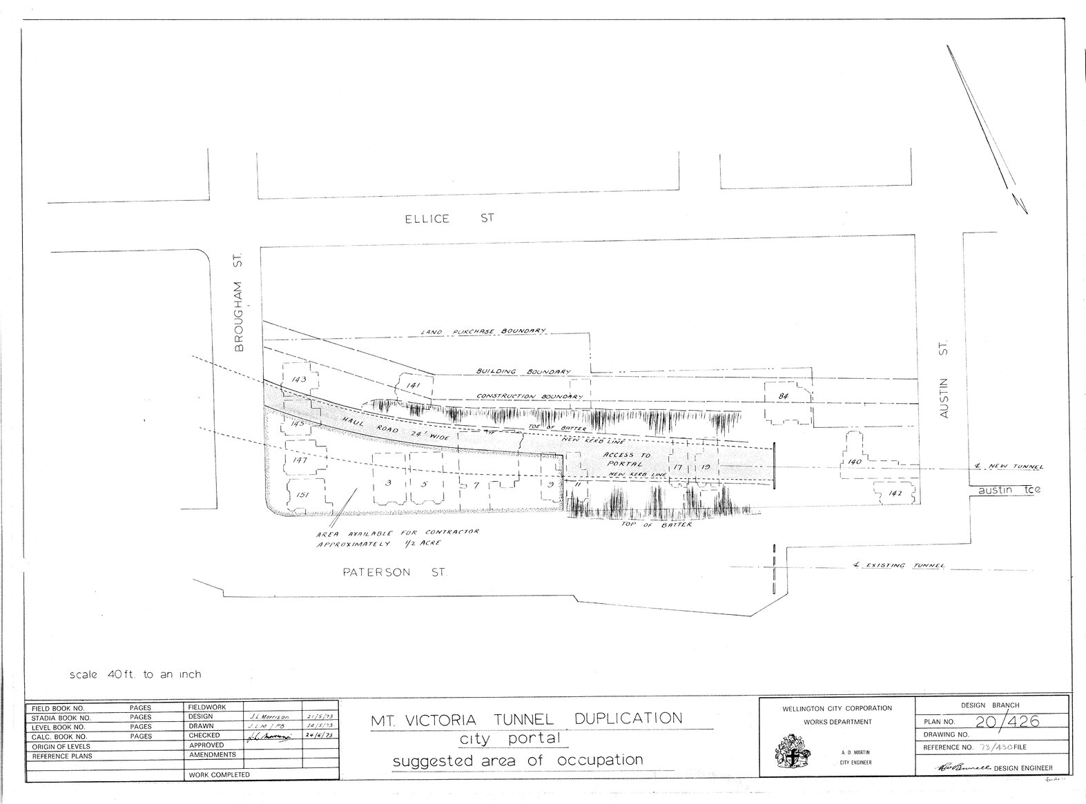 Mount Victoria Tunnel duplication, city portal, suggested area of occupation