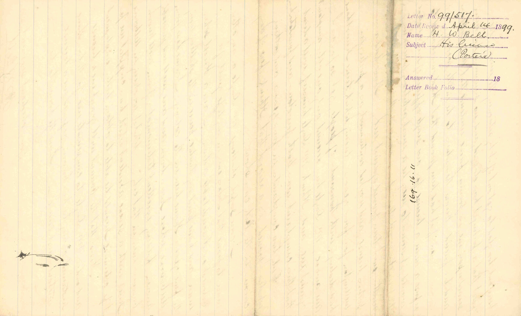 His porter's license - H W Bell