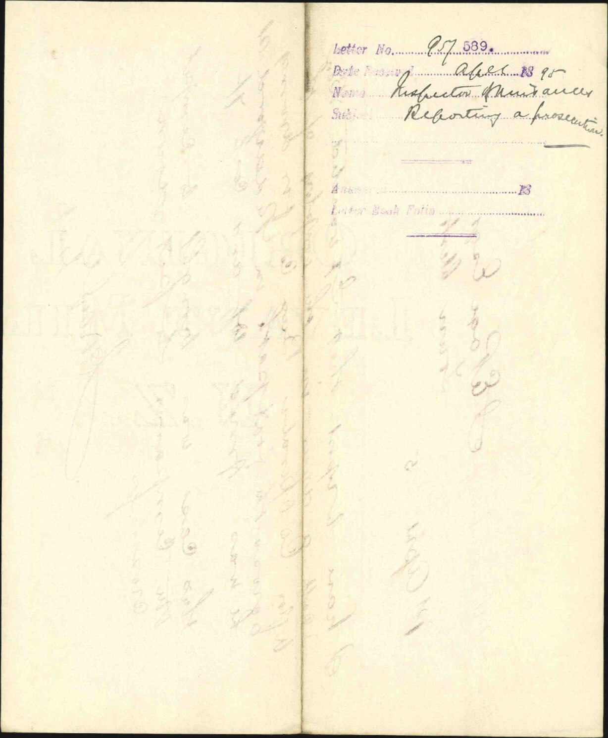 Reporting a prosecution - Inspector of Nuisances