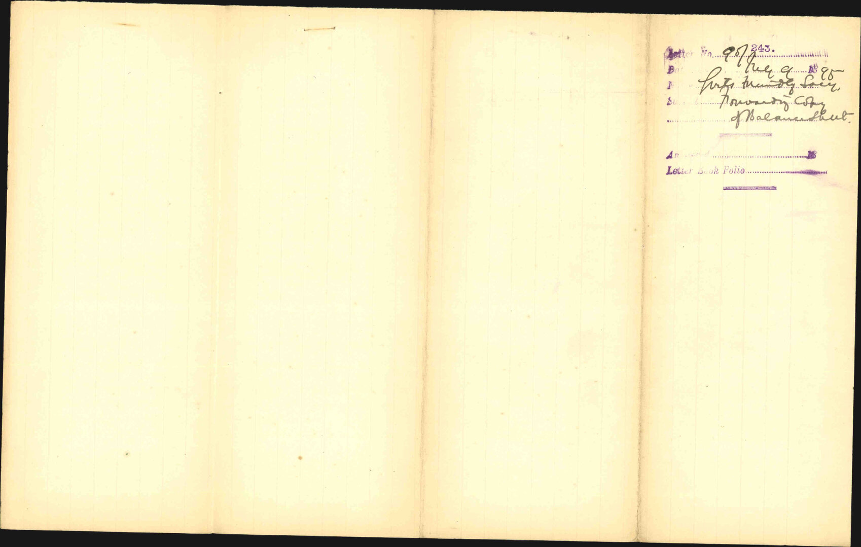 Forwarding copy of balance sheet - Girls' Friendly Society