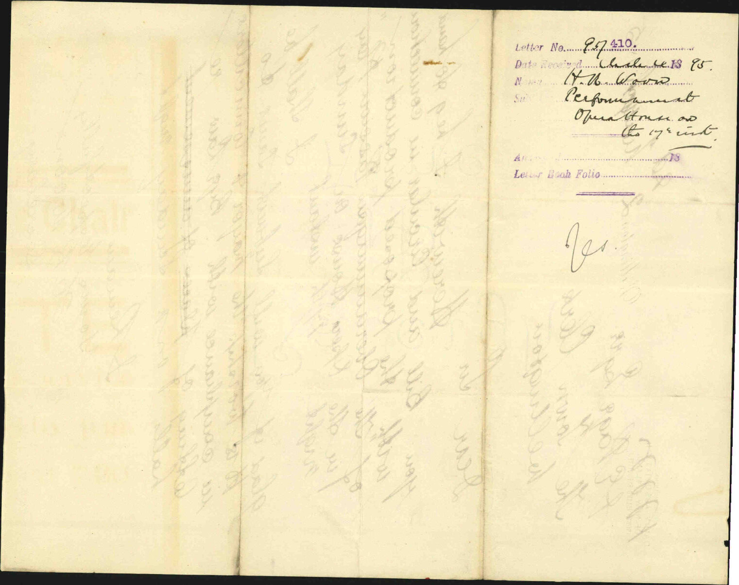 Performance at Opera House on the 17th inst - H R Woon