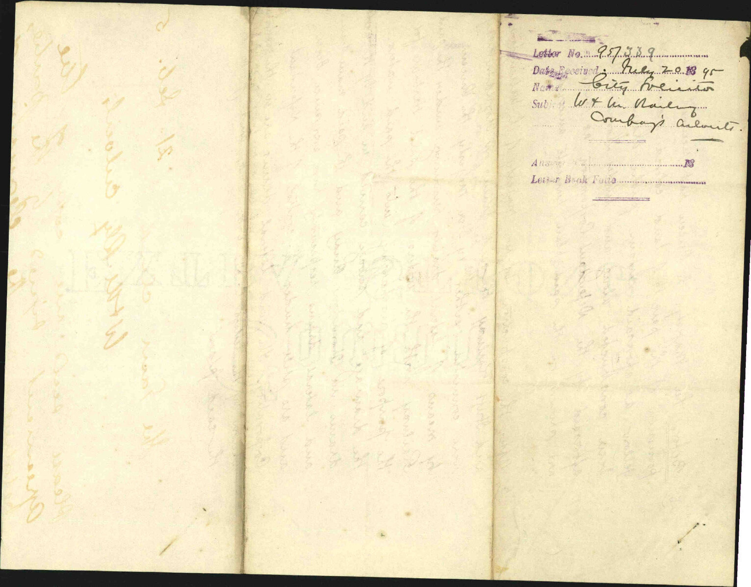 Wellington and Manawatu Railway Company's culverts - City Solicitor
