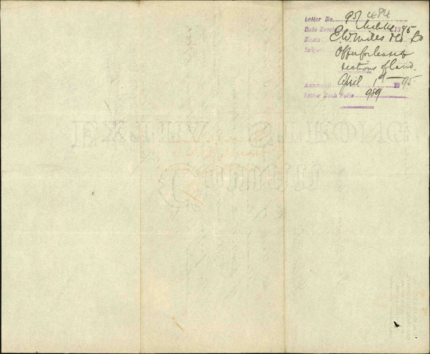 Offer for lease of sections of land - E W Mills &amp; Company Ltd