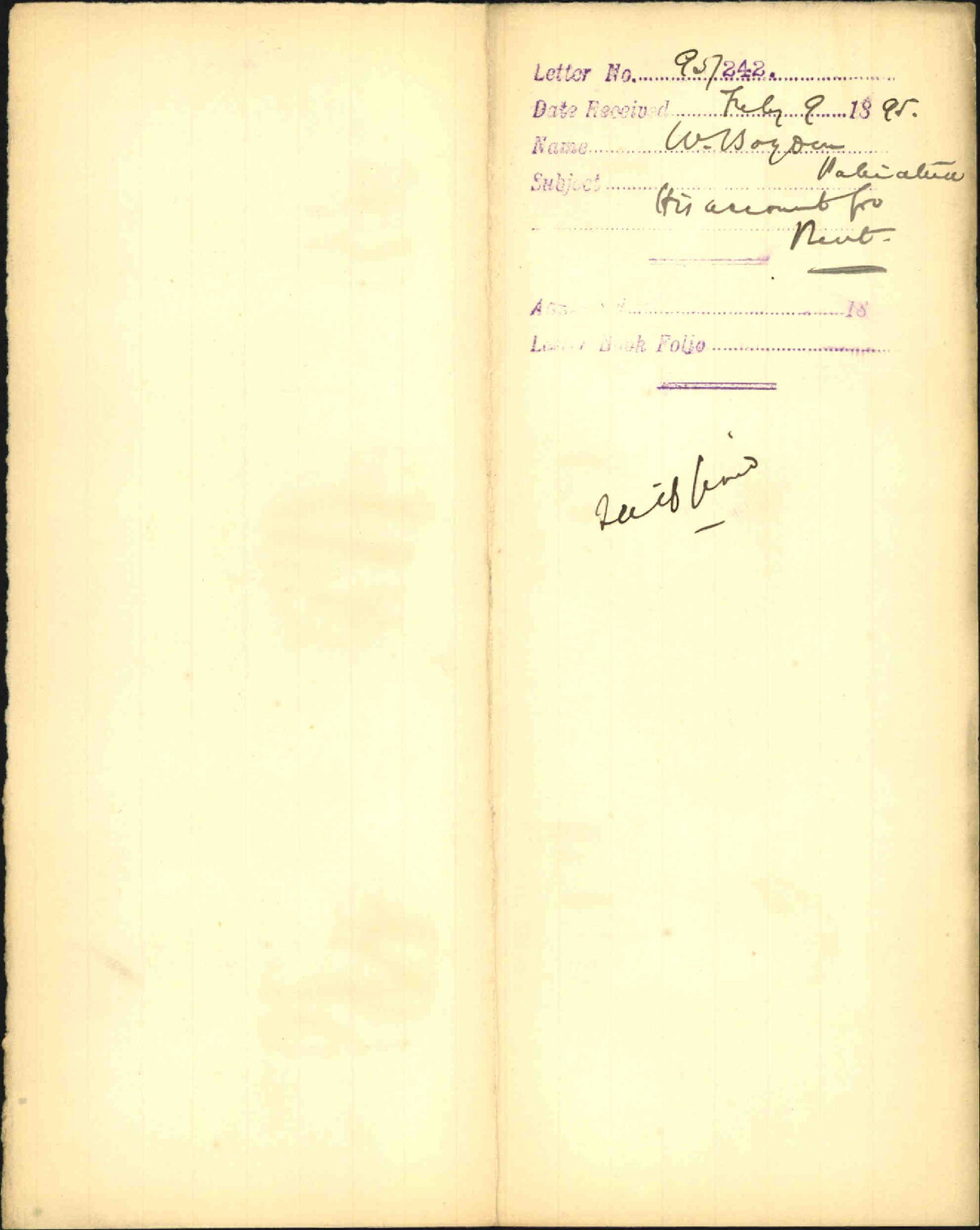His account for rent - W Boyden, Pahiatua