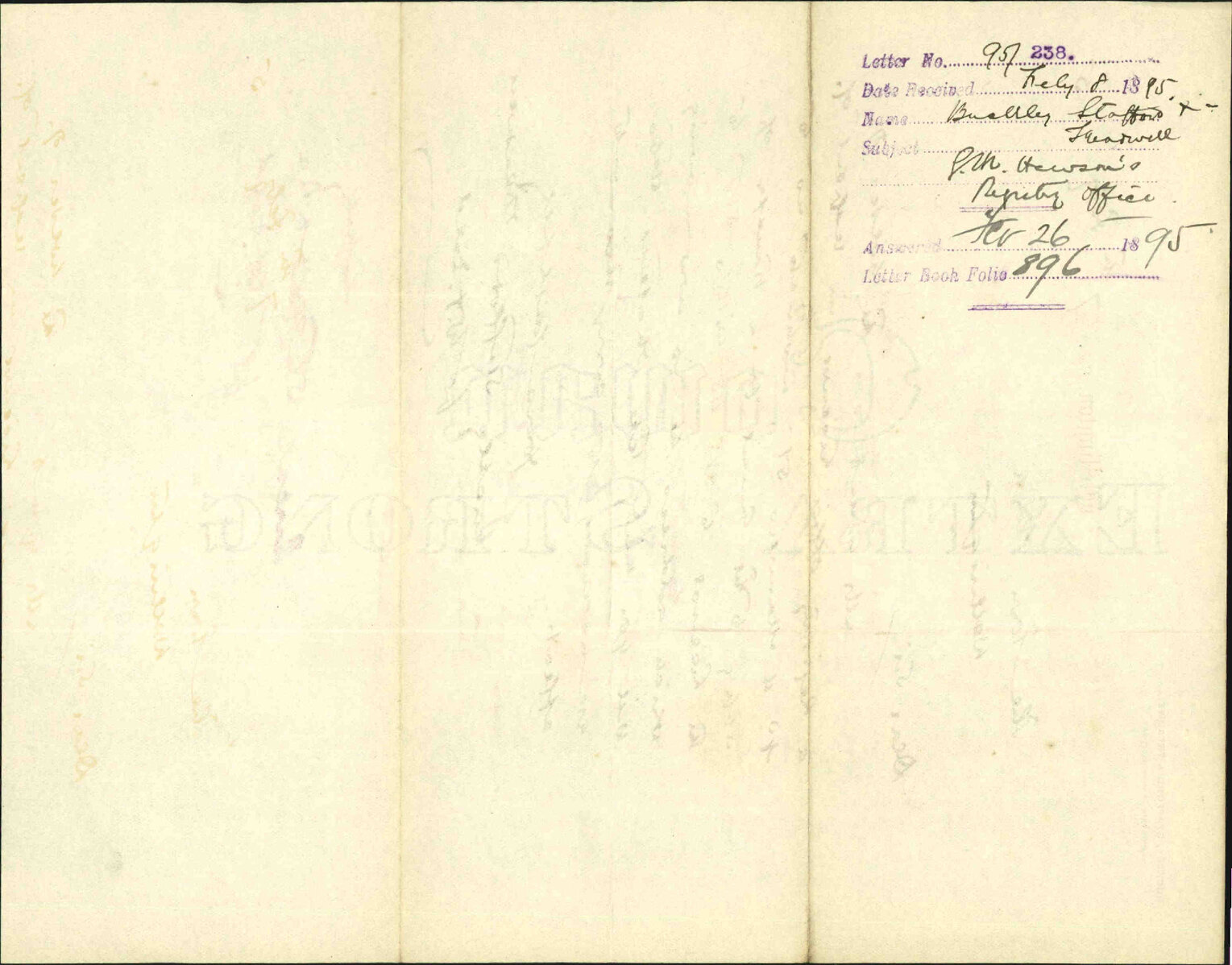 G M Hewson's registry office - Buckley, Stafford &amp; Treadwell