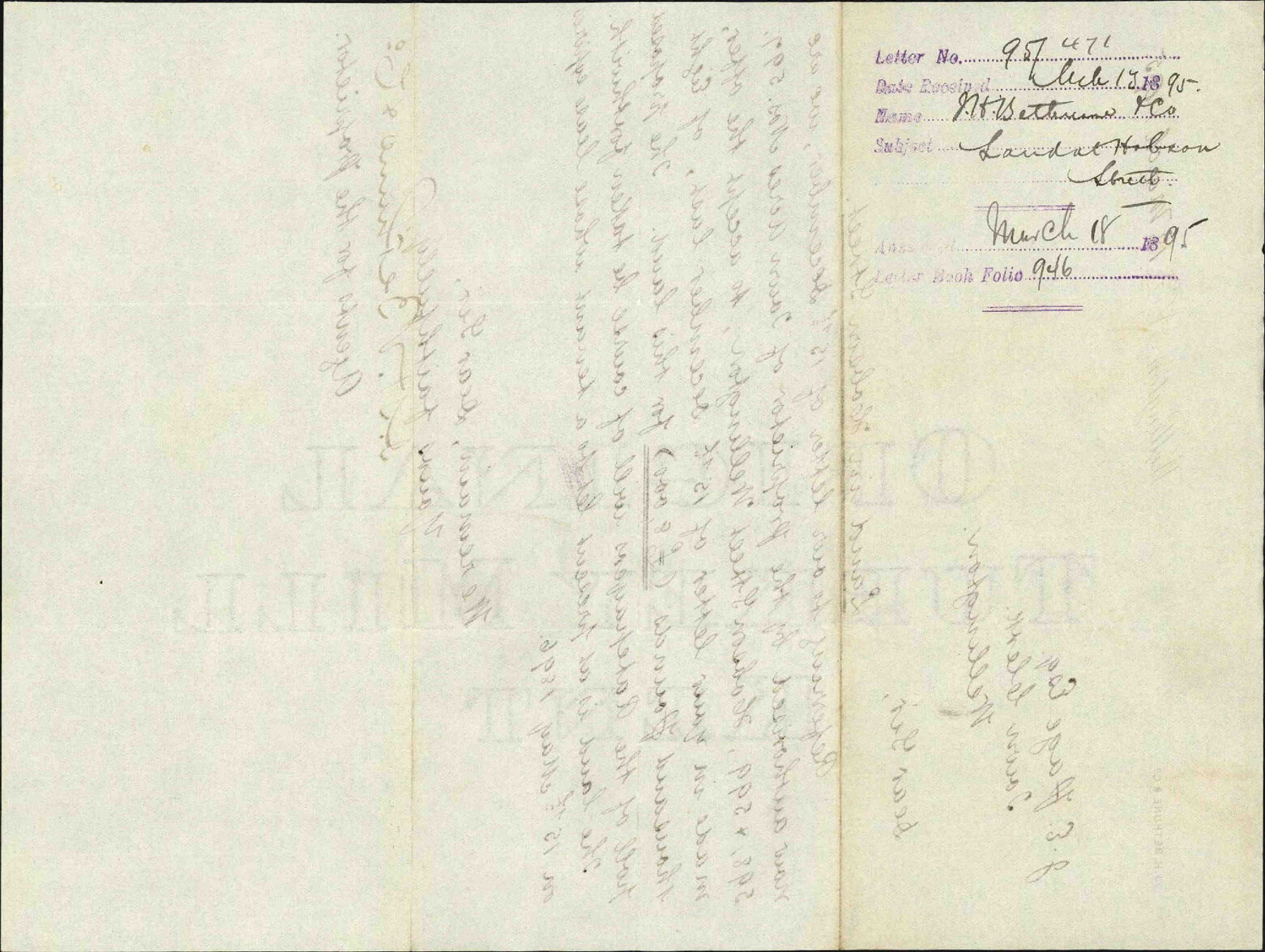 Land at Hobson Street - J H Bethune &amp; Company