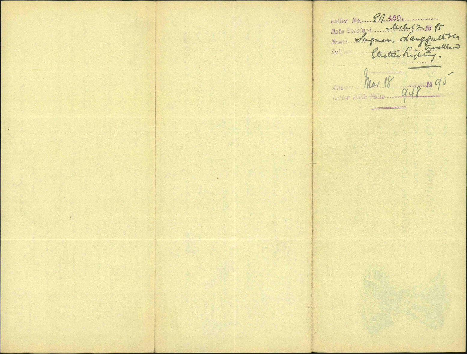 Electric lighting - Seegner, Langguth &amp; Company, Auckland
