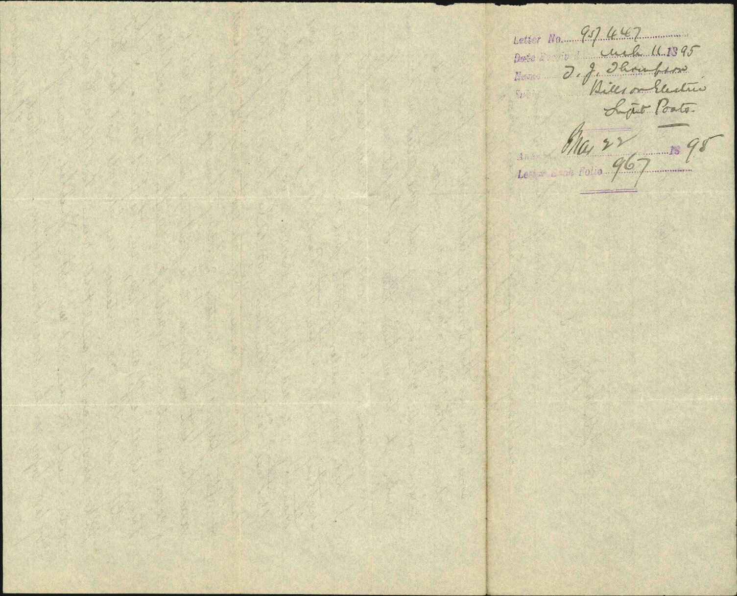 Bills on electric light posts - T J Thompson