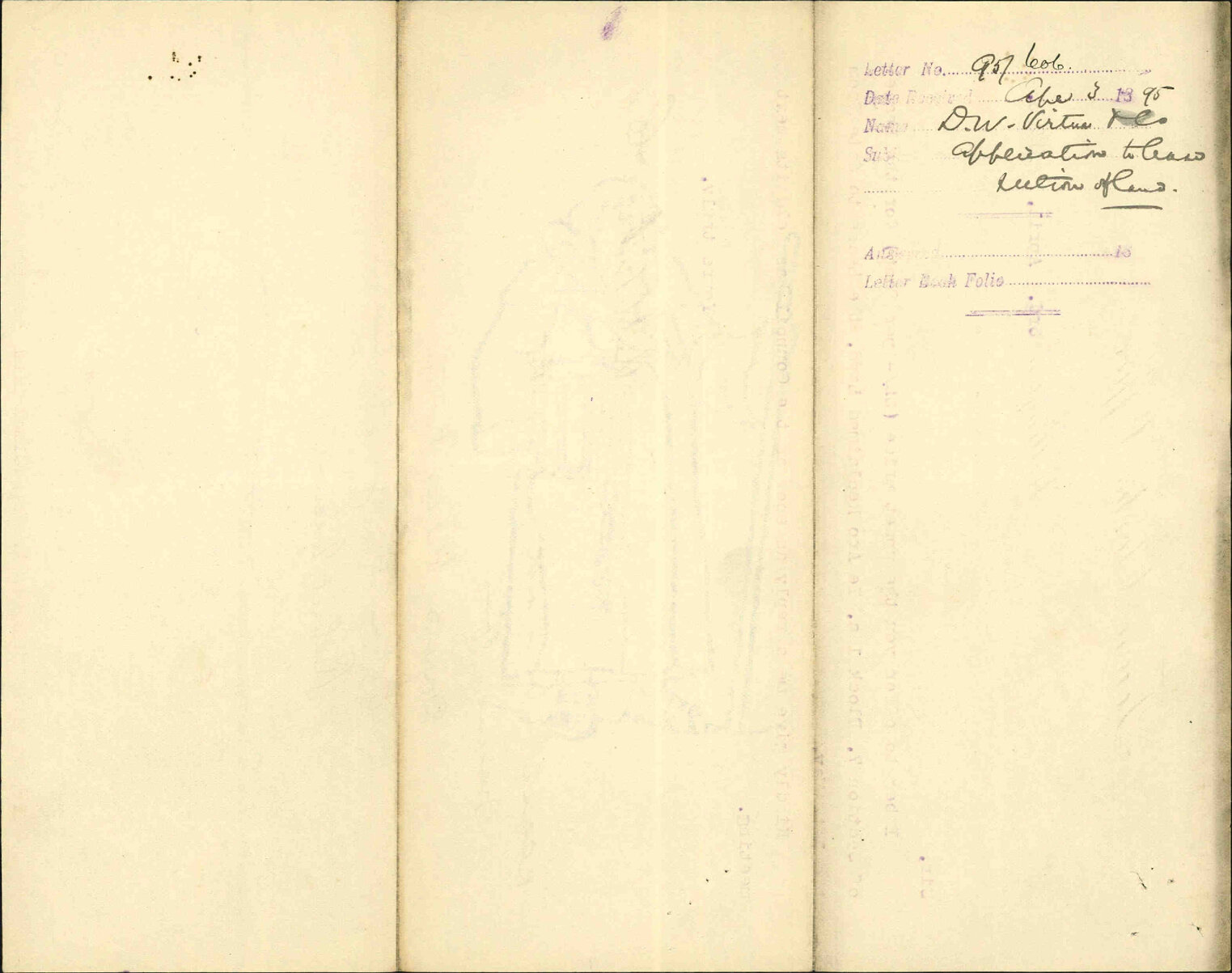 Application to lease section of land - D W Virtue &amp; Company