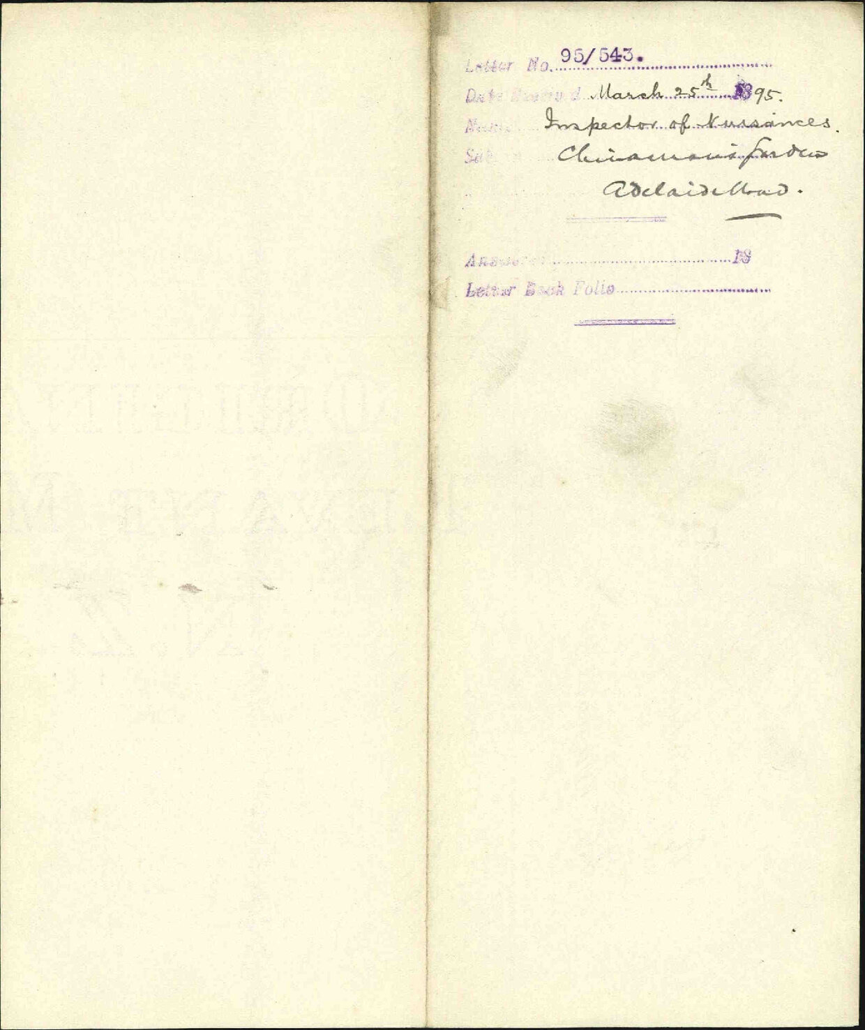 Chinaman's garden, Adelaide Road - Inspector of Nuisances