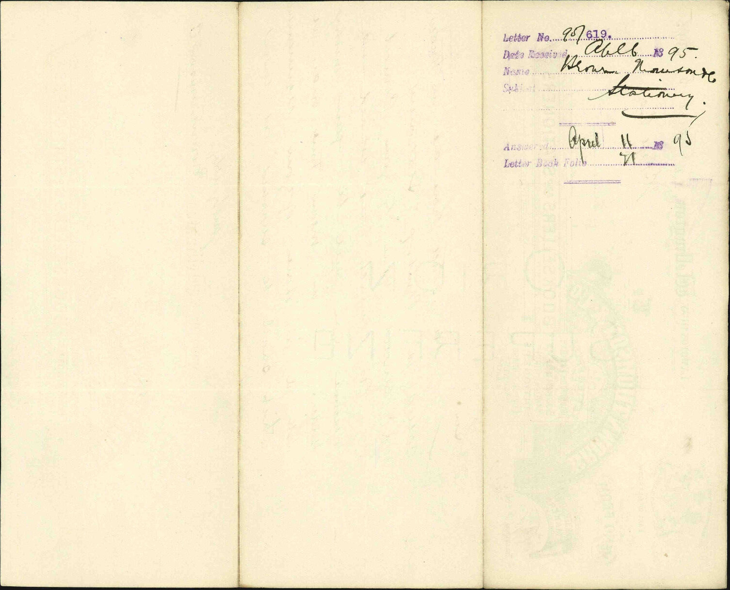 Stationery - Brown, Thomson &amp; Company