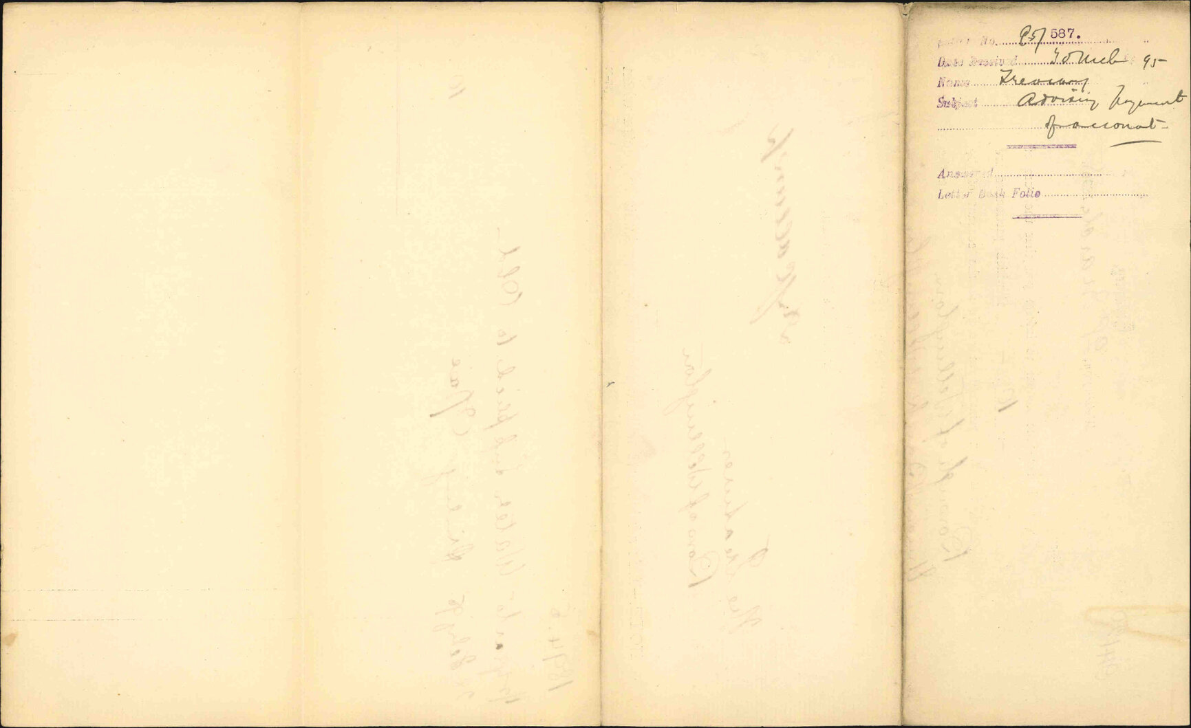 Advising payment of account - Treasury