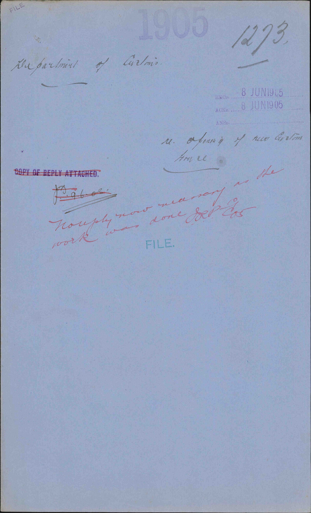 Re opening of new Custom House - Department of Customs