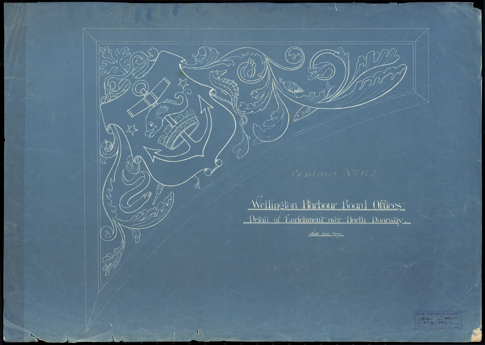 Wellington Harbour Board Offices, new offices and bonded warehouse, Contract No. 62, blueprints