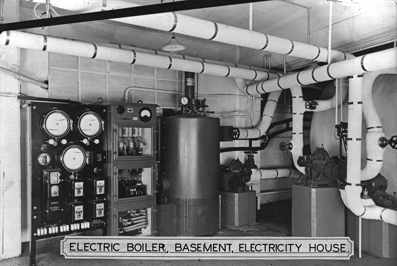 Electric boiler, basement, Electricity House