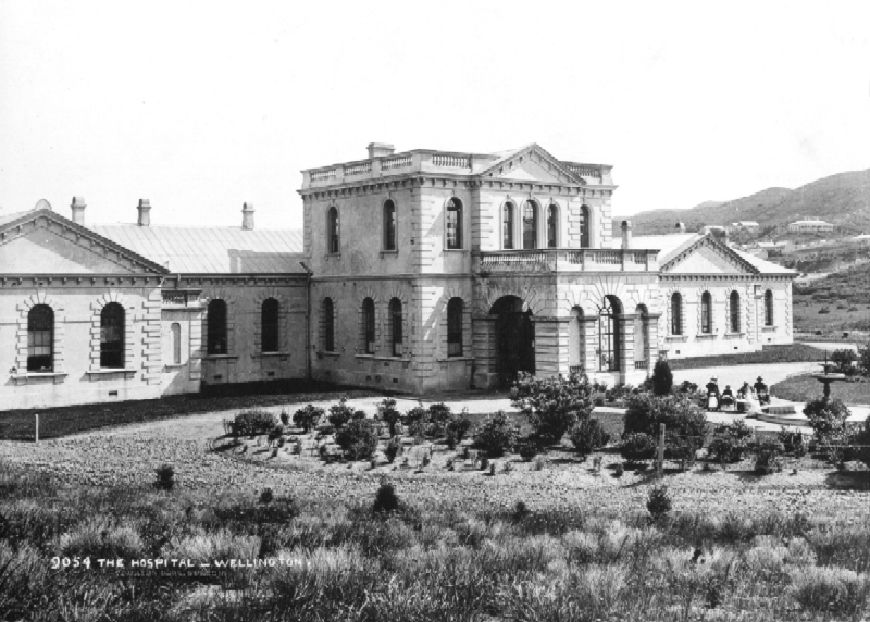 Entrance to Newtown Hospital, [1890]